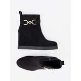 Shelvt Black suede boots with an elegant buckle | Shoptok.si