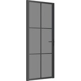  Unutarnja vrata 83 x 201,5 cm crna od ESG stakla i aluminija | shoptok.hr