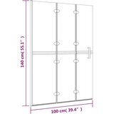 Sklopiva pregrada za tuš ESG 100 x 140 cm bijela | shoptok.hr