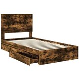  Krevet s od storage s uzglavljem Dimljeni hrast 100 x 200 cm | shoptok.hr