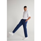 AC&Co / Altınyıldız Classics Unisex Indigo Standard Fit Regular Cut Pocketed Cotton Stretchy Sweatpants Cene