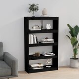 Ormarić za knjige / sobna pregrada crni 80x30x135,5 cm borovina | Eponuda.com