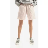 Wood Wood Pamučne kratke hlače Kamma Dobby Stripe Shorts boja: bijela, s uzorkom, srednje visoki struk, 12211800-1102 DUSTY ORANGE STRIPES