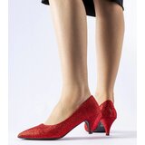 Gemre Red Glitter Low Heels Pescara | Shoptok.si