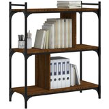  Regal za knjige s 3 razine smeđa boja hrasta 76x32x88 cm drveni | Eponuda.ba