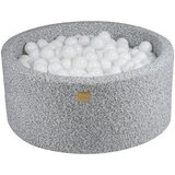 MeowBaby Okrogle penaste otroške bazene ® 90x40 cm s toboganom, sive, z 300 kroglicami: Bela, (20734398) | Shoptok.si