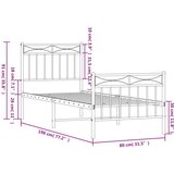 Metalni okvir kreveta uzglavlje i podnožje crni 75x190 cm | shoptok.hr