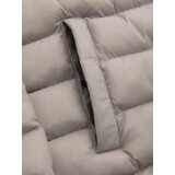 Ombre Men's lightweight jacket of combined materials with hood and decorative quilting - black | Shoptok.si