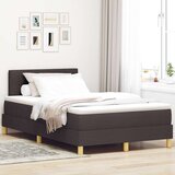 Postelja z vzmetnico & LED temno rjava 120x200 cm tkanina, (22083960) Cene