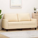 vidaXL Kavč dvosed krem 140 cm blago | Shoptok.si