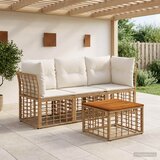  Set vanjskih sofa 4 pcs Prirodna i krema bijela Poliester | shoptok.hr