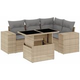Maison Chic Seti vrtnega pohištva - Vrtna garnitura - Vrtni pohištvo set 5-delna z blazinami bež poli ratan, (21819021) | Shoptok.si