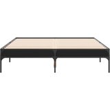 vidaXL Posteljni okvir črn 140x190 cm inženirski les in kovina | Shoptok.si