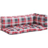  Jastuci za palete 3 kom crveni karirani od tkanine | shoptok.hr