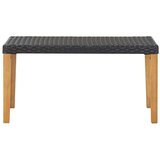  Vrtna klupa crna 120 cm od poliratana i masivnog drva bagrema | shoptok.hr