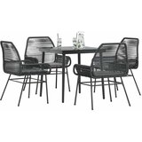 vidaXL 5-dijelni vrtni blagovaonski set s jastucima od crnog | shoptok.hr