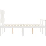  Krevet za starije s uzglavljem bijeli 140x200 cm masivnog drva | shoptok.hr