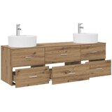  Set ormarića za kupaonicu 3 kom. Hrast artisan Smeđa 62,5 x 44,5 x 50 cm | shoptok.hr