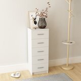 Furnova Visok predalnik iverna plošča 41x35x106 cm bele barve, (22105559) | Shoptok.si