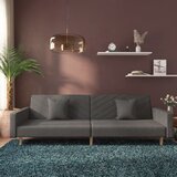 vidaXL Kavč dvosed z ležiščem in dvema blazinama temno sivo blago | Shoptok.si
