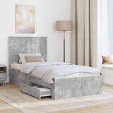  Krevetna konstrukcija s ladicama Betonski sivi 90 x 190 cm | shoptok.hr