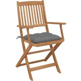 Maison Chic Zložljivi Vrtni Stoli - Stol za vrti 6 kosov z blazinami trden akacijev les JS3160, (21875614) | Shoptok.si
