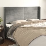 Uzglavlje s ušima svjetlosivo 203x16x118/128 cm baršunasto | shoptok.hr