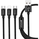 Yesido - Podatkovni kabel (CA-60) - 3u1 USB na Type-C-Lightning - Micro USB 60W 3A 1.2m - crni Cijene