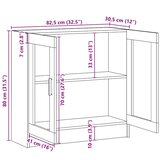  Vitrina crna 82,5 x 30,5 x 80 cm konstruirano drvo | shoptok.hr