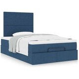 vidaXL Otomanski posteljni okvir z vzmetnico moder 120x200 cm blago | Shoptok.si