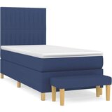  Krevet s oprugama i madracem plavi 100 x 200 cm od tkanine | shoptok.hr