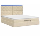  Krevet od pjene s madracem i LED-om Krem 180 x 200 cm Tkanina | shoptok.hr