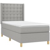  box spring s madracem LED svjetlosivi 90x200 cm tkanina | shoptok.hr
