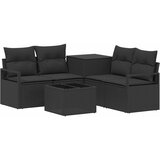  Set sofe 6 kom. Crna Poli Rattan i čelik | shoptok.hr