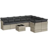  10-dijelni set vrtnih sofa poliratan s jastucima svijetlosivi | shoptok.hr