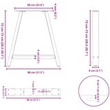  Noge za blagovaonski stol A-oblika 2 kom Bijele 80 x (72-73) cm Čelik | shoptok.hr