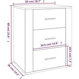  Noćni ormarić siva boja hrasta 50x36x60 cm konstruirano drvo | shoptok.hr