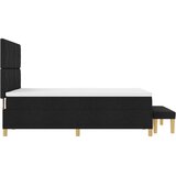 vidaXL Postelja z vzmetnico in klopjo Črna 140x200 cm Tkanina, (22083692) | Shoptok.si