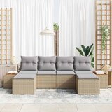  Sjedeća garnitura za vrt 6 kom. Bež poliratan 294 x 117 x 69 cm | Shoptok.si