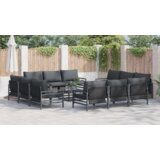 vidaXL Vrtna sedežna garnitura 12 pcs Antracitna Jeklo | Shoptok.si