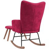  Stolica za ljuljanje s osloncem za noge boja vina baršunasta | shoptok.hr