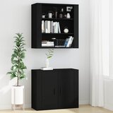  Zidni ormarić crni 80 x 33 x 80 cm od konstruiranog drva | Eponuda.ba