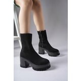 Riccon Women's Heeled Stretch Boots 0012634 Black Suede Cene