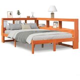  Knjižna postelja brez vzmetnice vošč. rjava 120x200 cm borovina | Shoptok.si