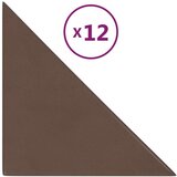  Zidne ploče od umjetne kože 12 kom smeđe 30 x 30 cm 0 54 m² | shoptok.hr