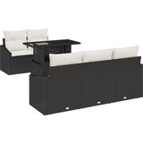  Set od 6 komada vrtnih sofa s jastučićima Crni poli ratan | shoptok.hr