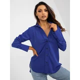 Fashion Hunters Women's Cobalt Blue Classic Long Sleeve Shirt