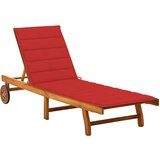 Maison Chic Vrtni Ležalnik - Sončna ležalnik z blazino trden akacijev les, (22043363) | Shoptok.si
