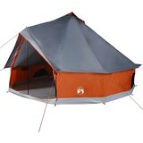 vidaXL Družinski šotor tipi za 10 oseb siv in oranžen vodoodporen | Shoptok.si
