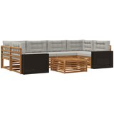  Set vanjskih sofa 7 kom. Prirodna i svjetlosiva Poliester | shoptok.hr